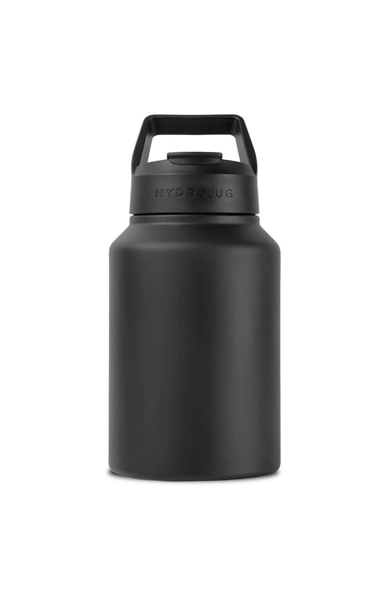 HydroJug Sport Half Gallon Water Bottle with Straw 64oz, Leakproof Insulated Tumbler for Gym or Outdoor, Main, color, Black