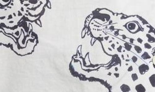 Shop Desmond & Dempsey Print Boxy Wide Leg Cotton Pajamas In Jag Cream