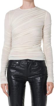 AGOLDE Tania Ruched Stretch Top