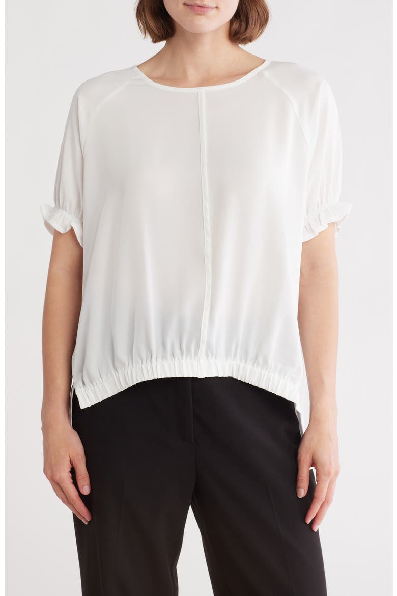 Puff Sleeve High-Low Top, Main, color, OFF WHITE