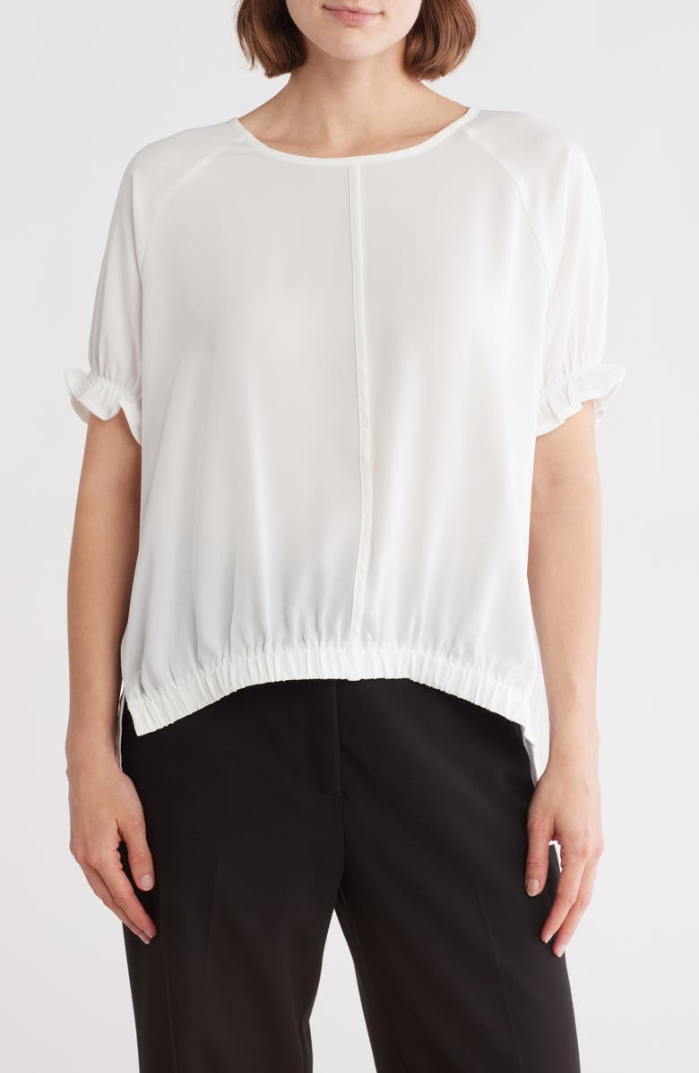 PATRIZIA LUCA Puff Sleeve High-Low Top, Main, color, Off White