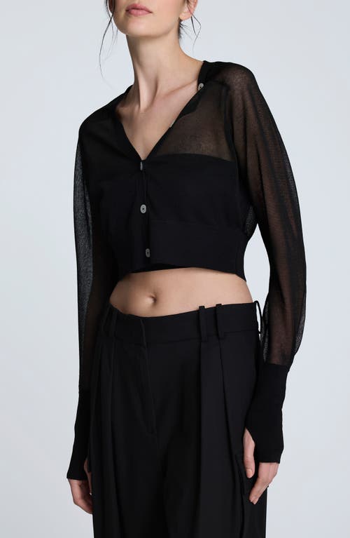 Kenneth Cole Cropped Cardigan With Saddle Shoulders