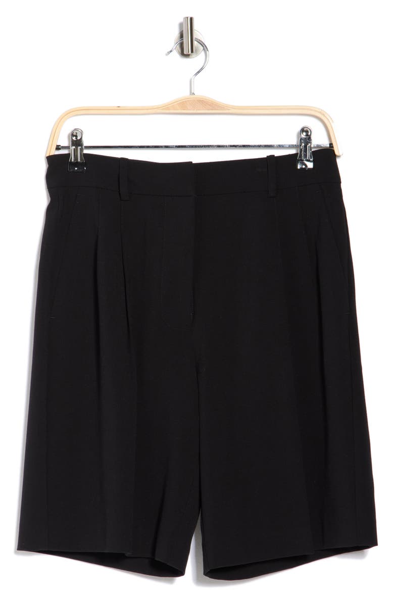 Leith Brooklyn Pleat Front Bermuda Shorts, Alternate, color, Black