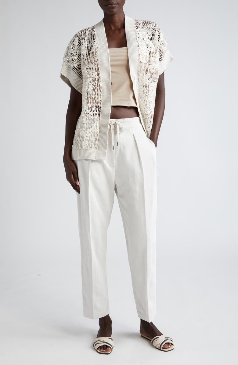 Brunello Cucinelli Botanic Net Cardigan, Alternate, color, 