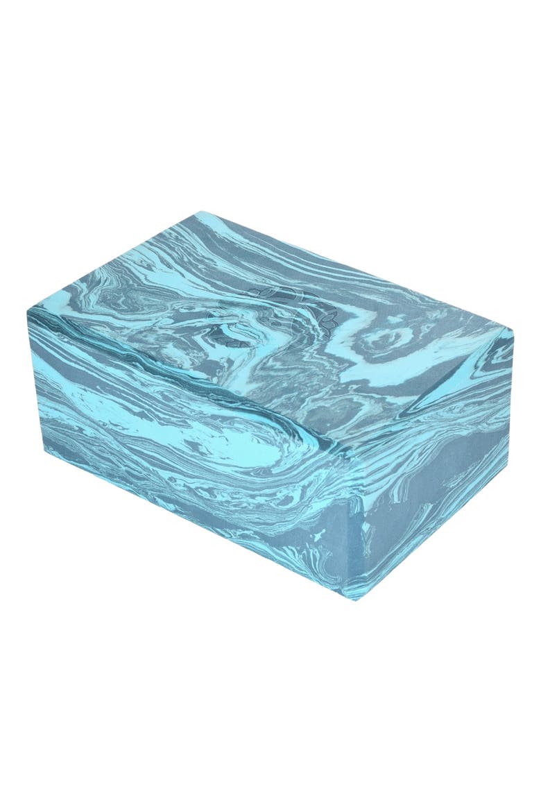 4 in. Marbled Foam Yoga Block, Alternate, color, Surf Blue