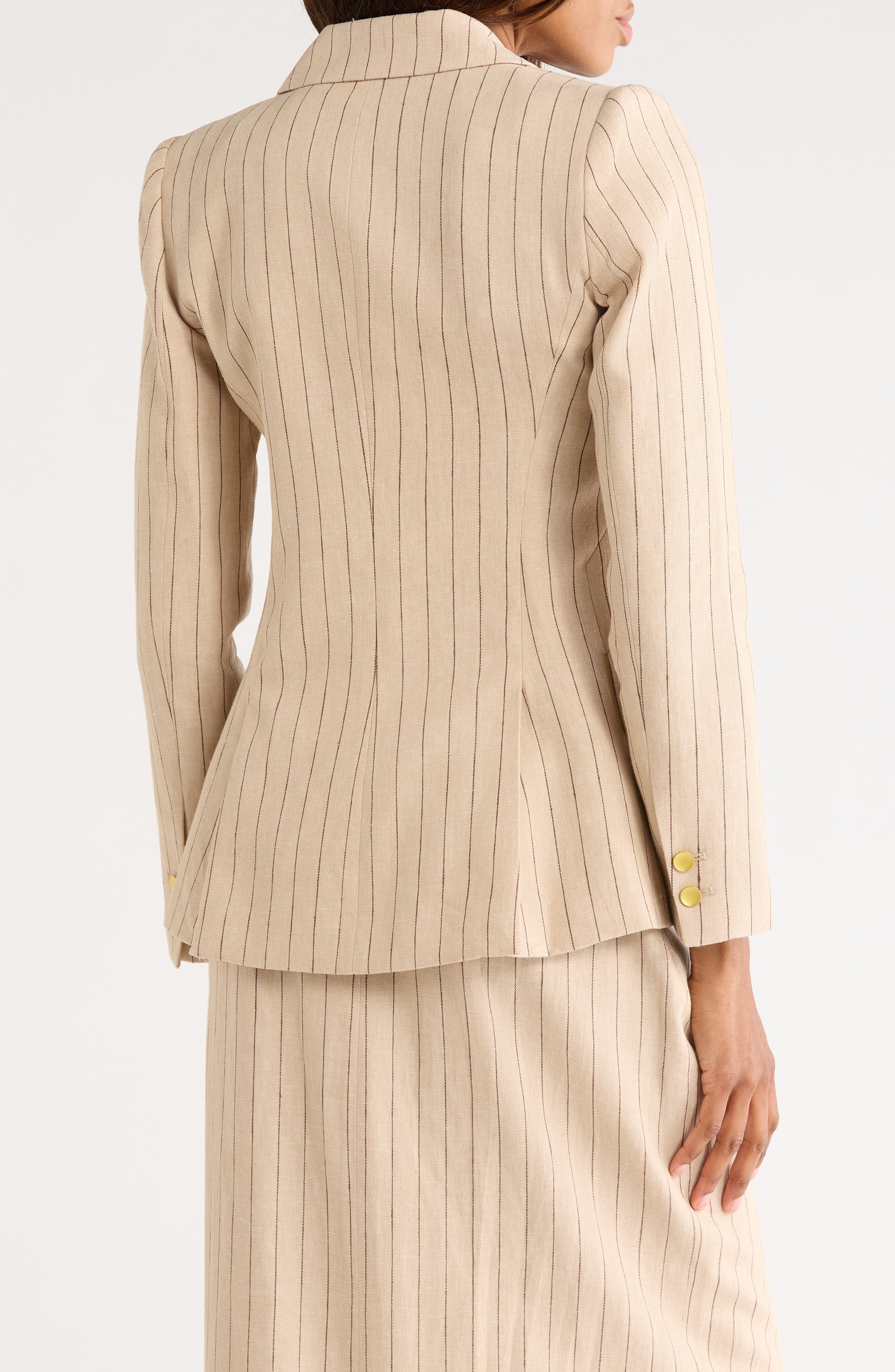 Chamberlain Pinstripe Linen Blend Blazer - image 2