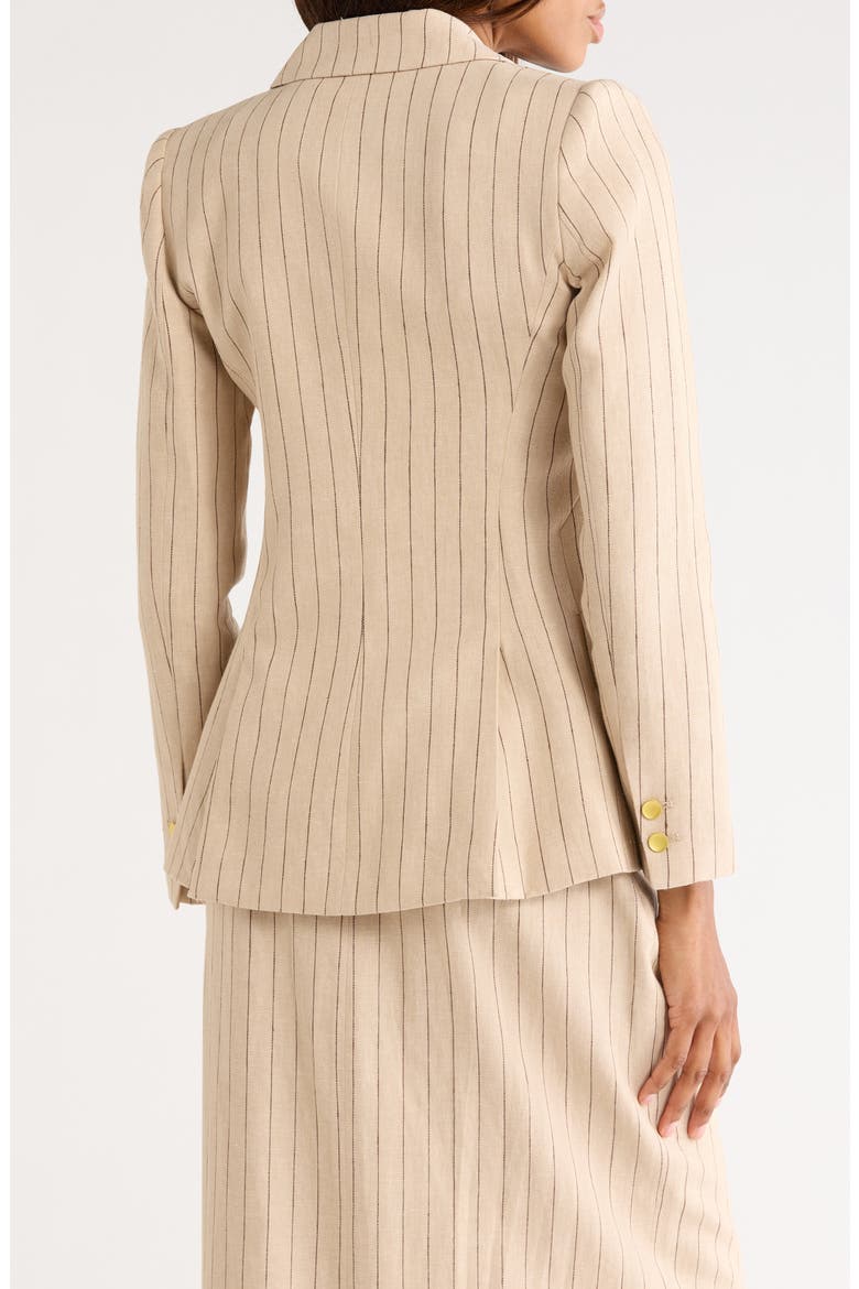 Chamberlain Pinstripe Linen Blend Blazer, Alternate, color, TAN/ BROWN PINSTRIPE
