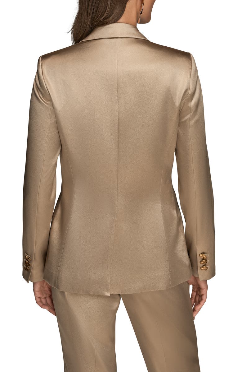 Donna Karan New York Satin One-Button Blazer, Alternate, color, 