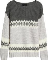 Lucky Brand Fair Isle Boat Neck Sweater