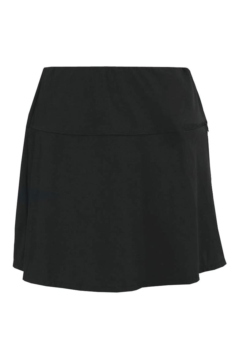 Fit & Flare Skirted Bikini Bottoms, Alternate, color, BLACK