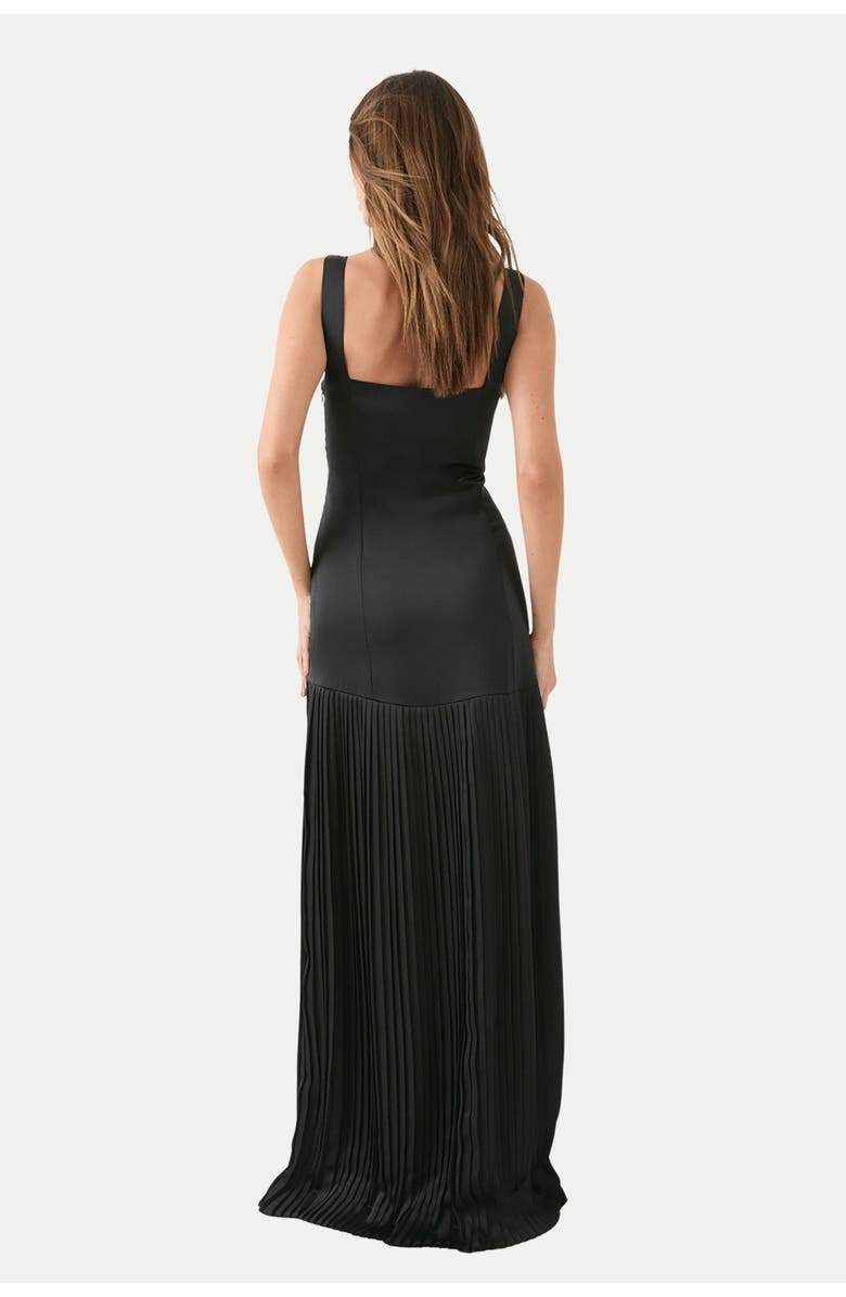 MissPap Premium Pleated Skirt Bridesmaid Dress, Alternate, color, Black