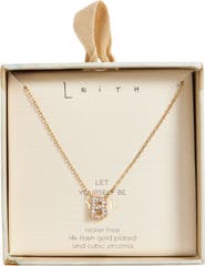Leith Cubic Zirconia Initial Pendant Necklace