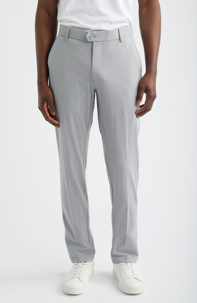 Scott Barber Sono Flat Front Stretch Chinos, Main, color, Silver
