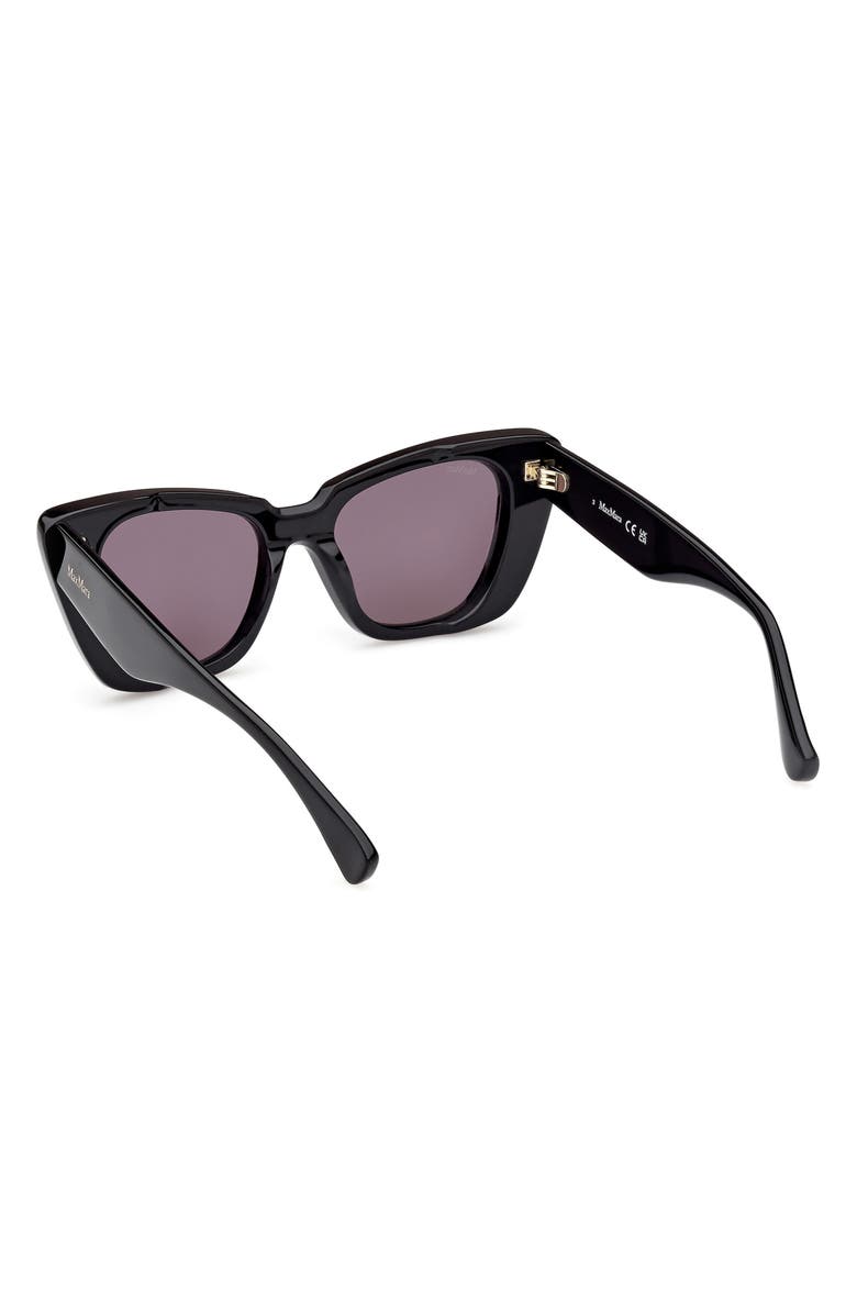 Max Mara Glimpse5 50mm Polarized Butterfly Sunglasses, Alternate, color, Shiny Black / Smoke