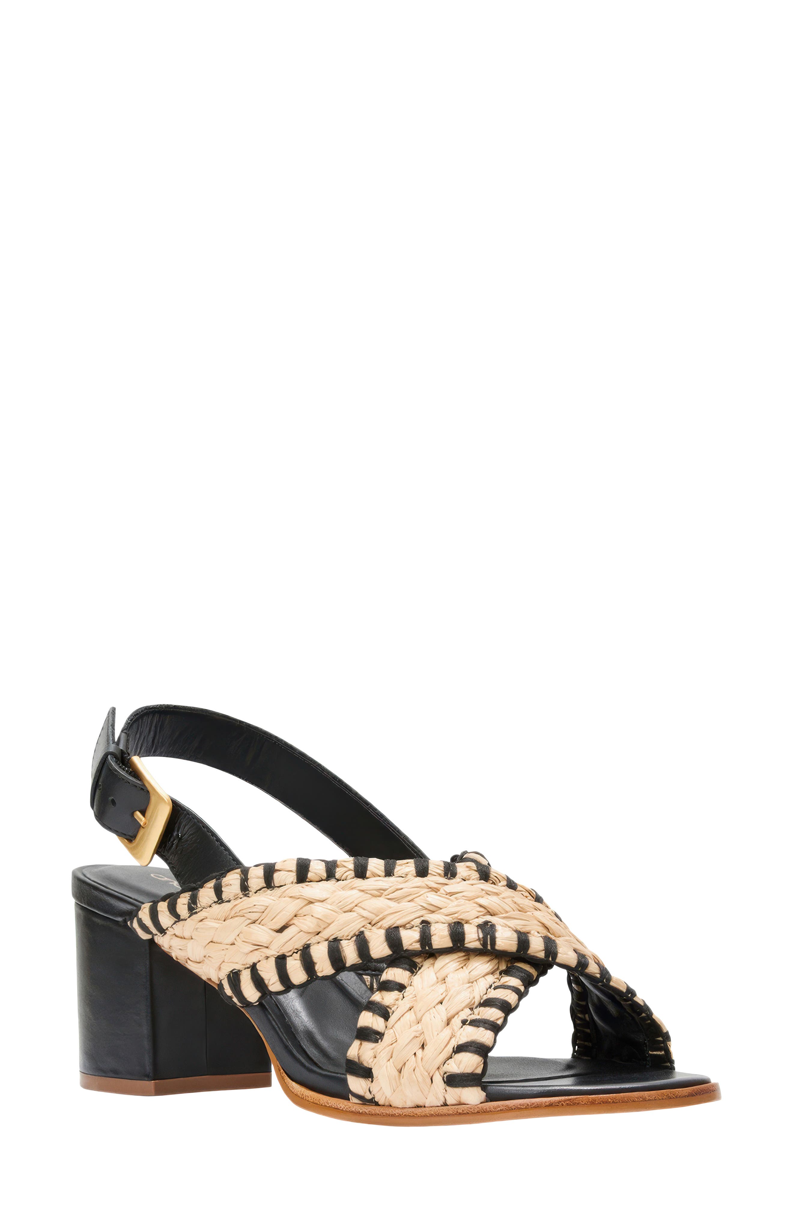 André Assous Hazel Raffia Slingback Sandal, Main, color, 
