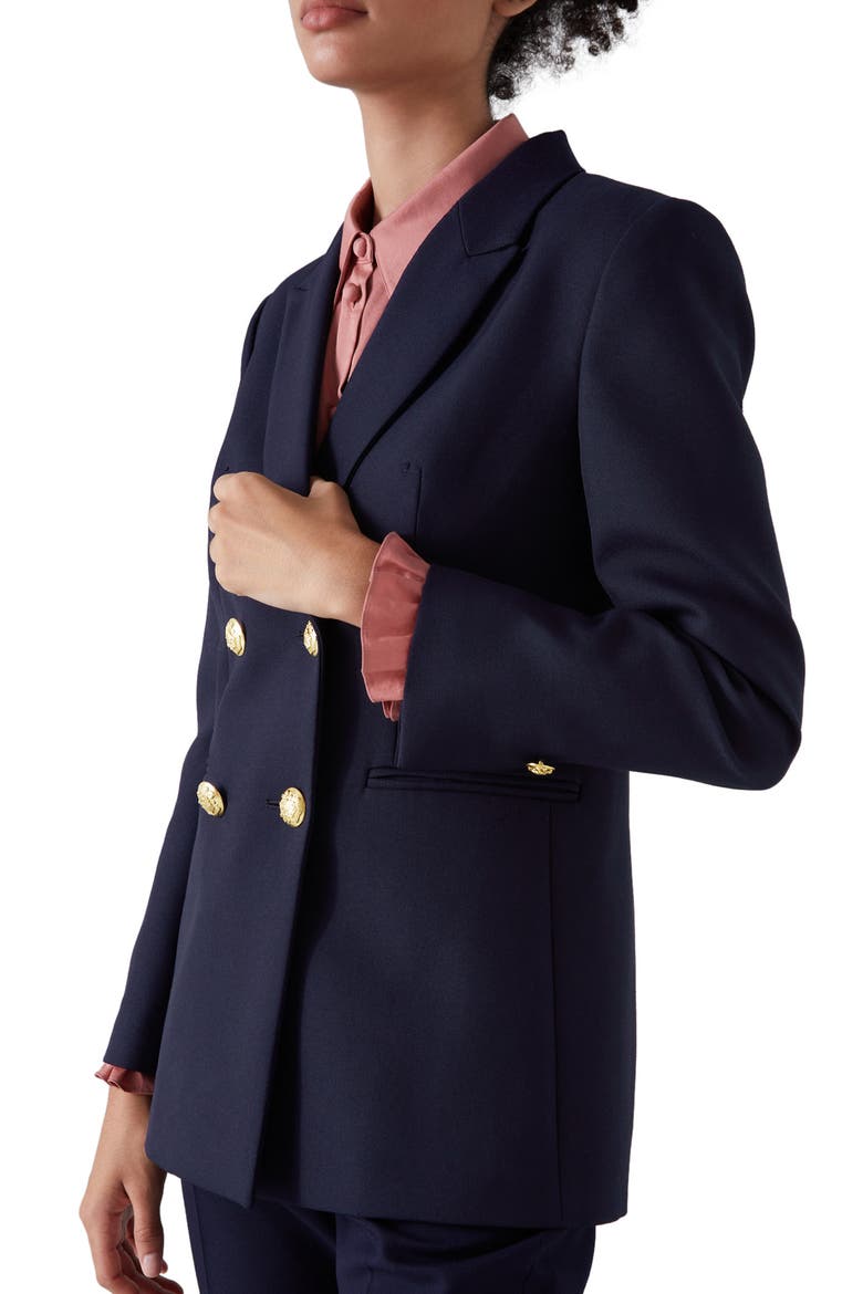 Mariner Double Breasted Blazer, Alternate, color, NAVY