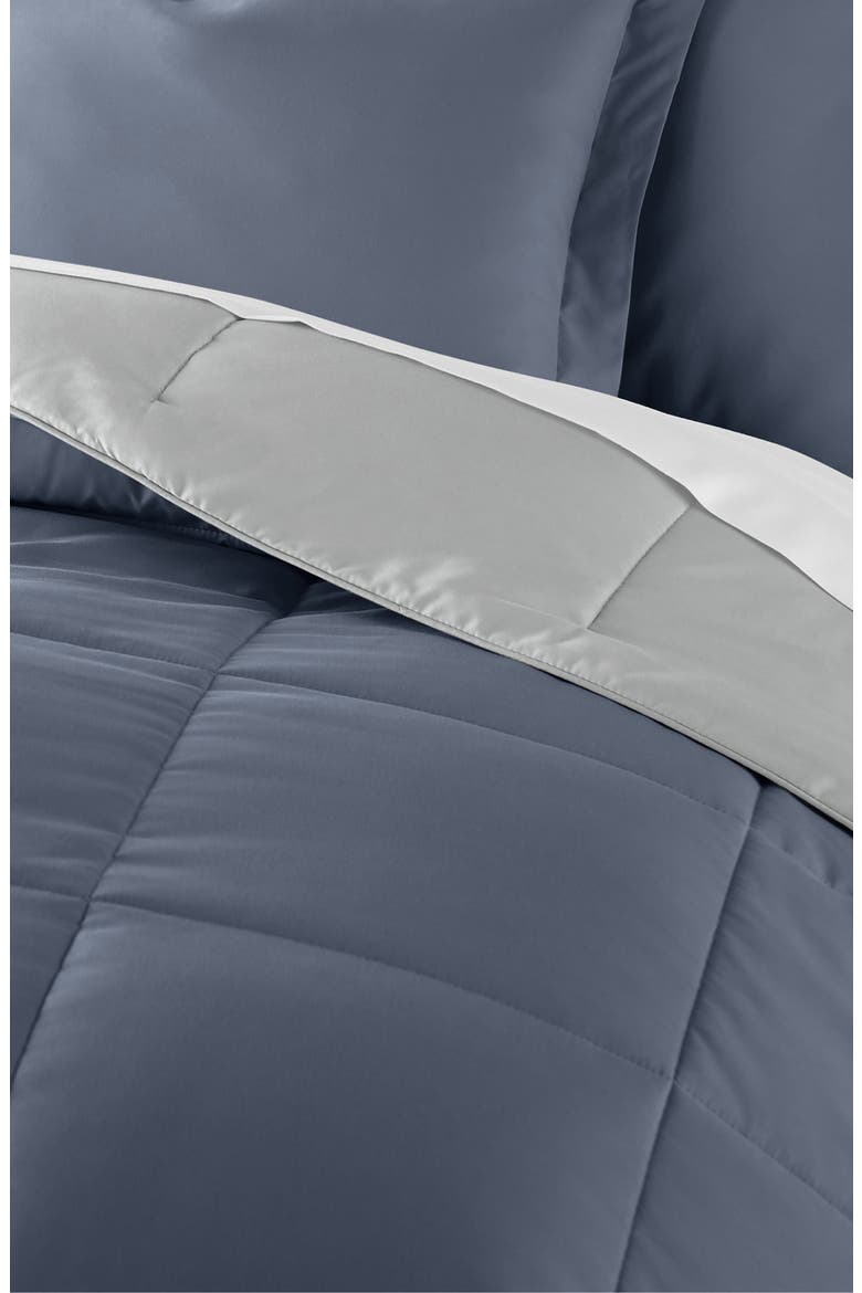 Premium Down Alternative Reversible Comforter Set, Alternate, color, STONE / LIGHT GRAY