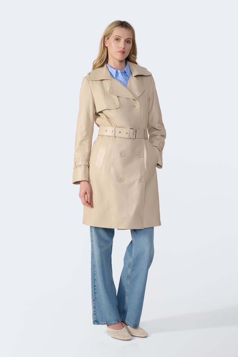 Soho Leather Jacket, Alternate, color, Beige