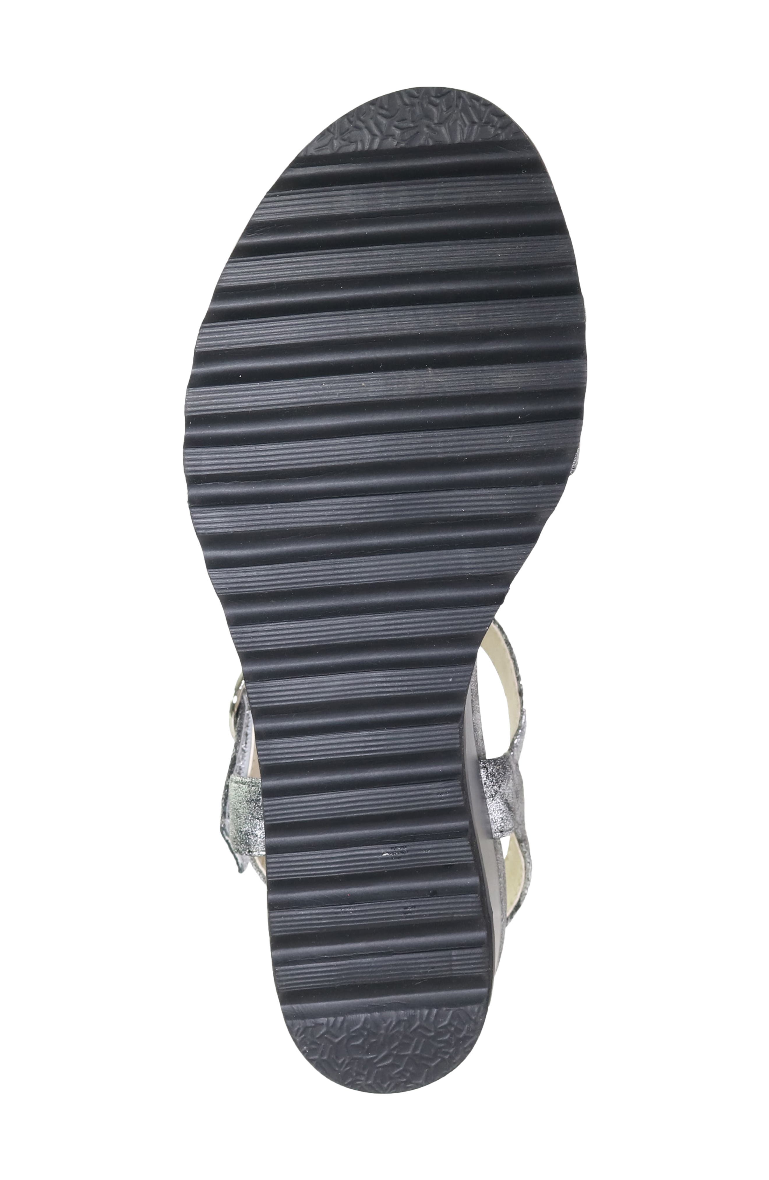 Knockout Ankle Strap Wedge Sandal, Alternate, color, PEWTER