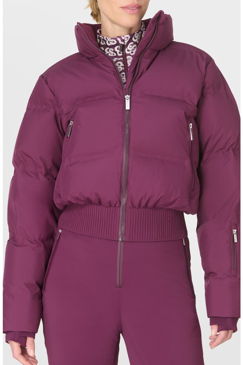 Crop Waterproof Ski Jacket, Main, color, PLUM PURPLE