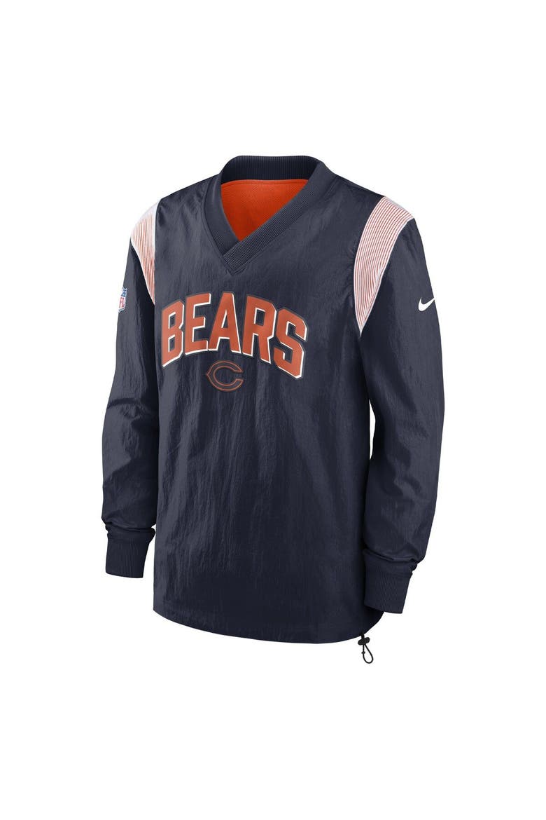 Men's Nike Navy Chicago Bears Sideline Athletic Stack V-Neck Pullover Windshirt Jacket, Alternate, color, Navy