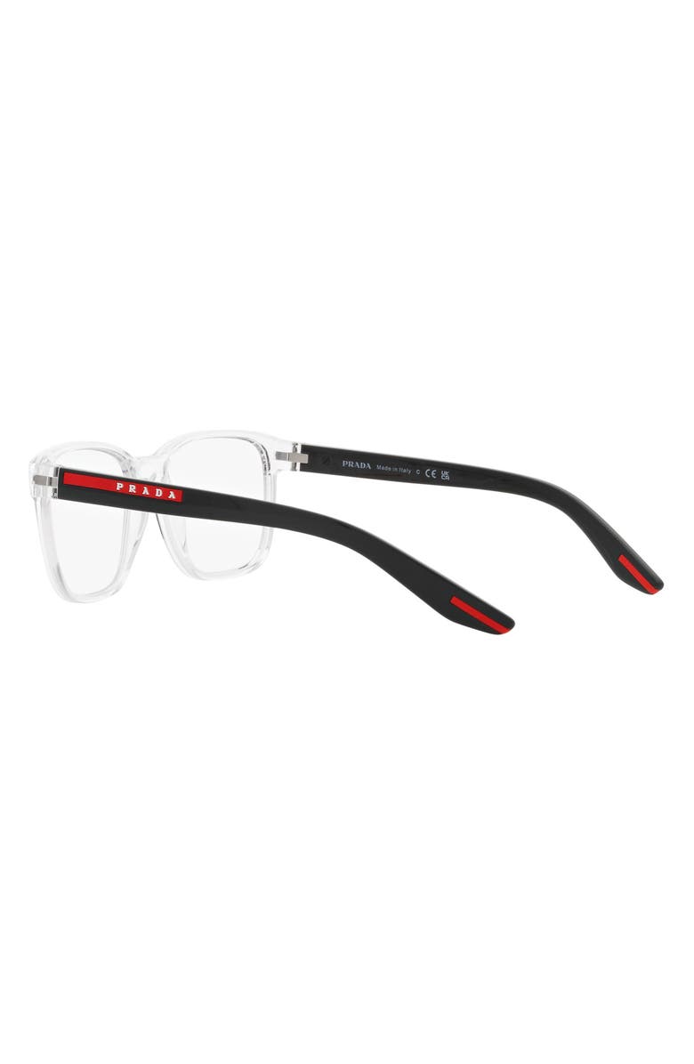 Prada Linea Rossa 57mm Pillow Optical Glasses, Alternate, color, Crystal