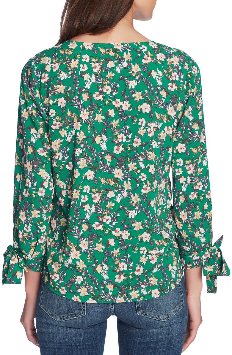 CeCe Botanic Charm Floral Tie Sleeve Blouse, Alternate, color, 