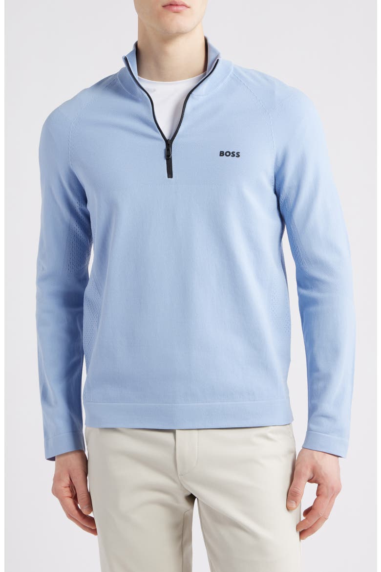 Seamless Tech Quarter Zip Stretch Sweatshirt, Main, color, OPEN BLUE