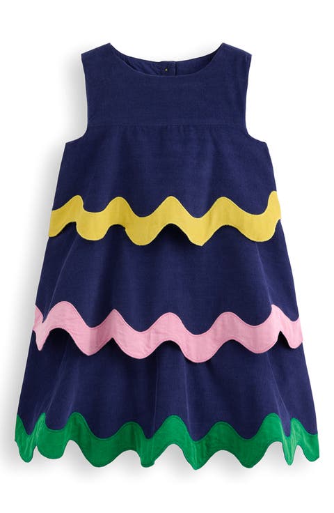 Kids' Rickrack Appliqué Sleeveless Cotton Corduroy Dress (Toddler, Little Kid & Big Kid)