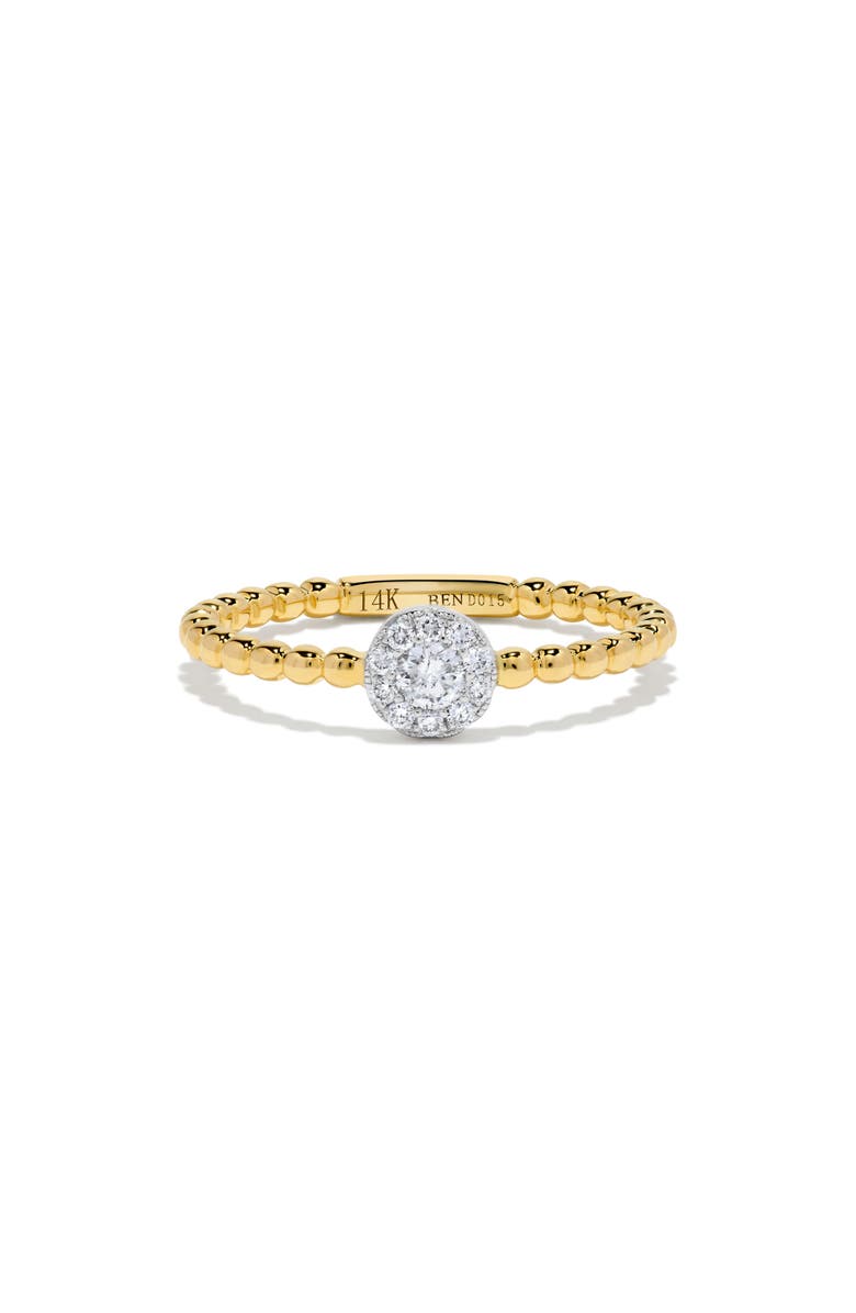 H.J. Namdar Pavé Halo Diamond Beaded Ring - 0.15ct., Alternate, color, Yellow Gold