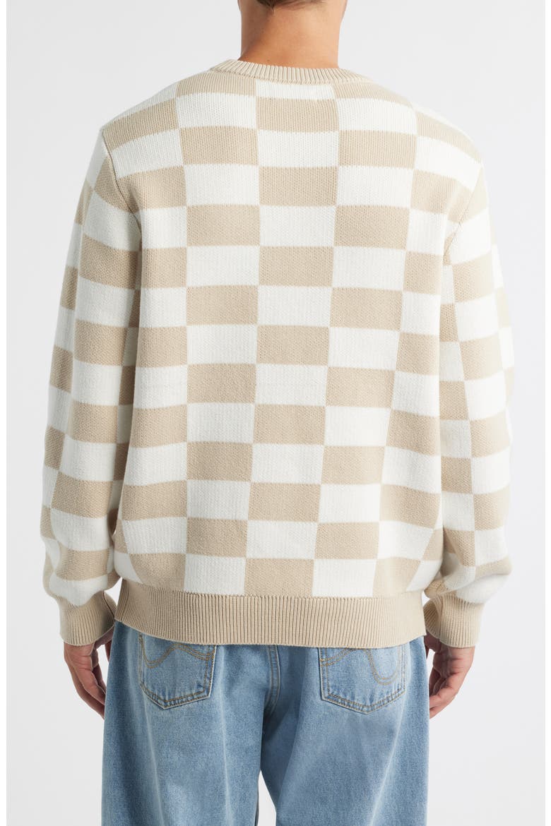 Check Logo Sweater, Alternate, color, ANTIQUE WHITE