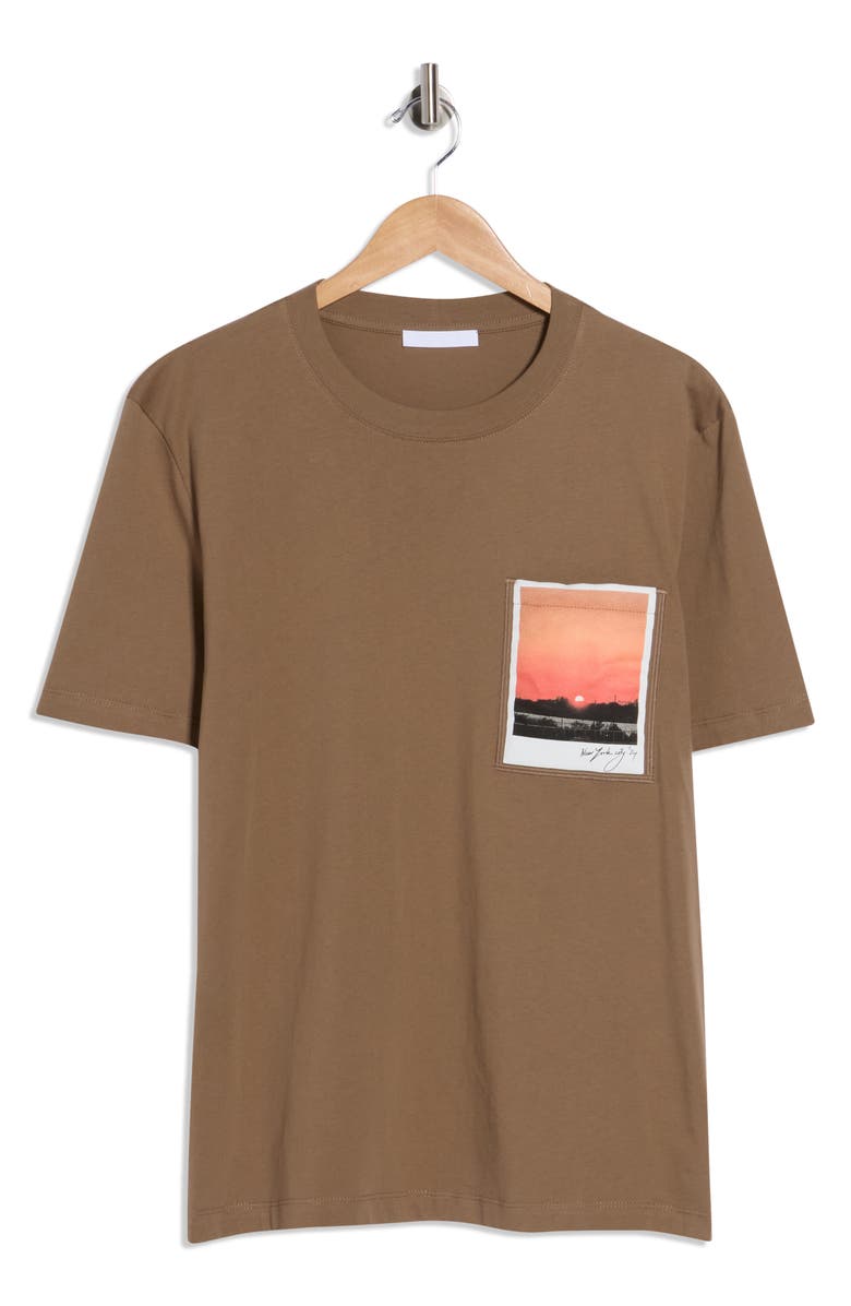 Helmut Lang Postcard Sunset T-Shirt, Main, color, Brownstone