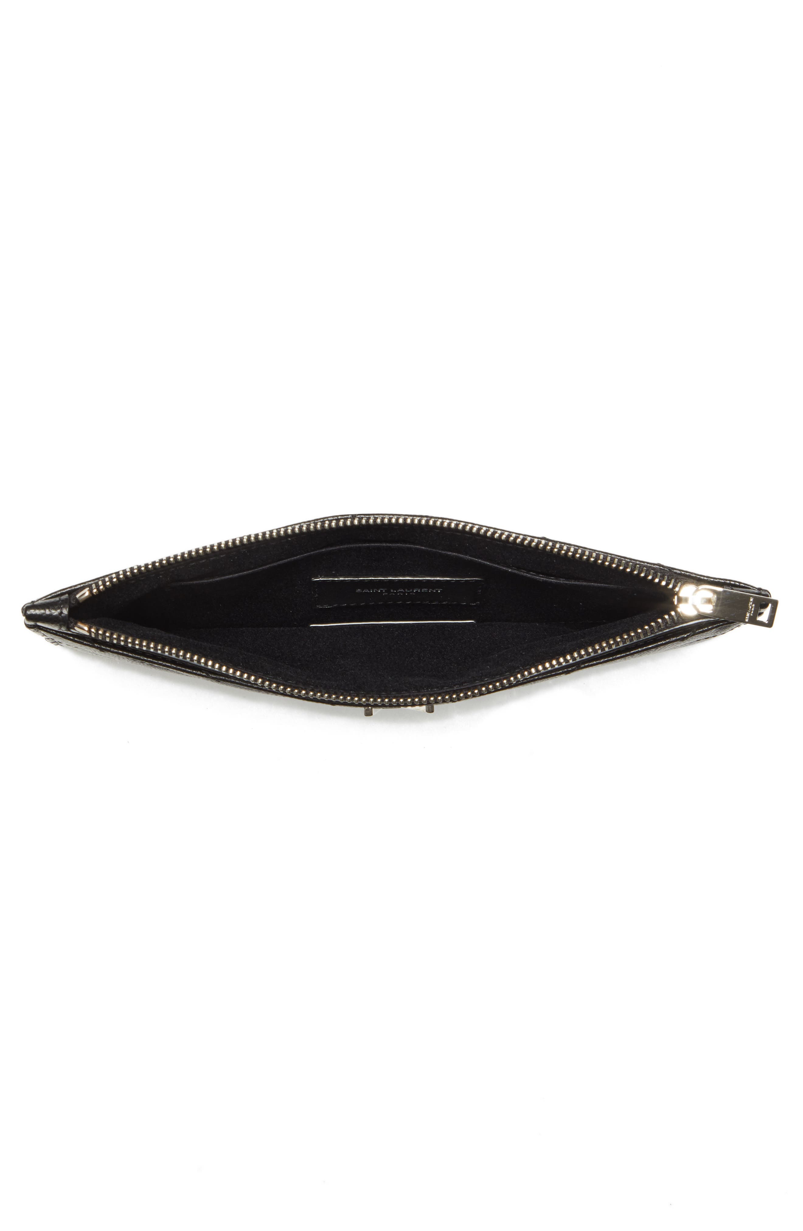 Saint Laurent Monogram Matelassé Leather Pouch, Alternate, color, 