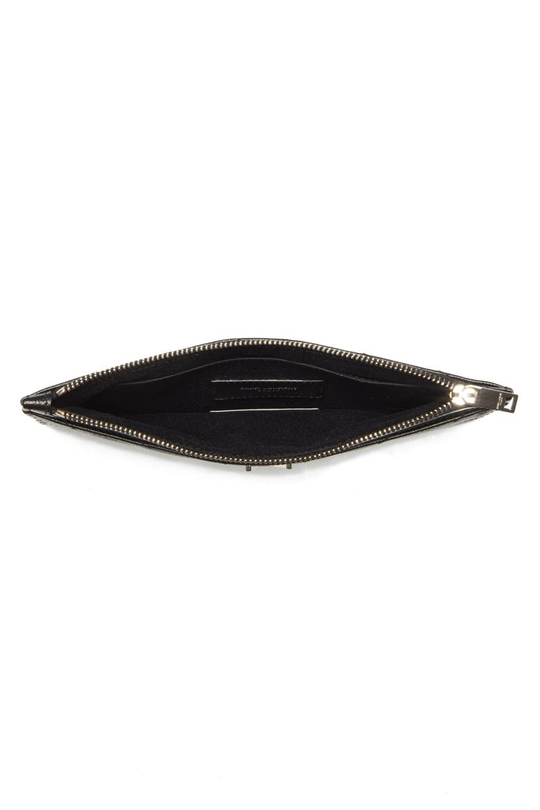 Monogram Matelassé Leather Pouch, Alternate, color, NERO