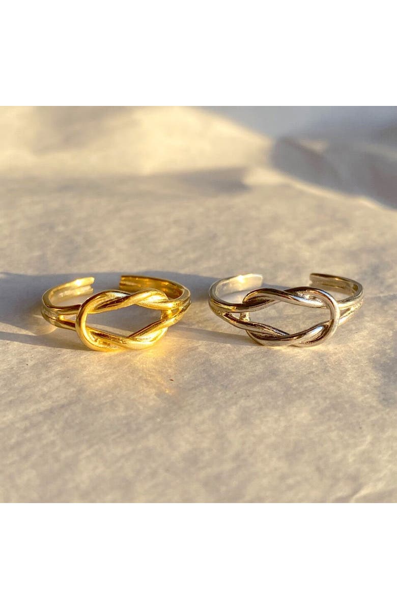 Spero London Knot Sterling Silver Adjustable Ring, Alternate, color, Silver