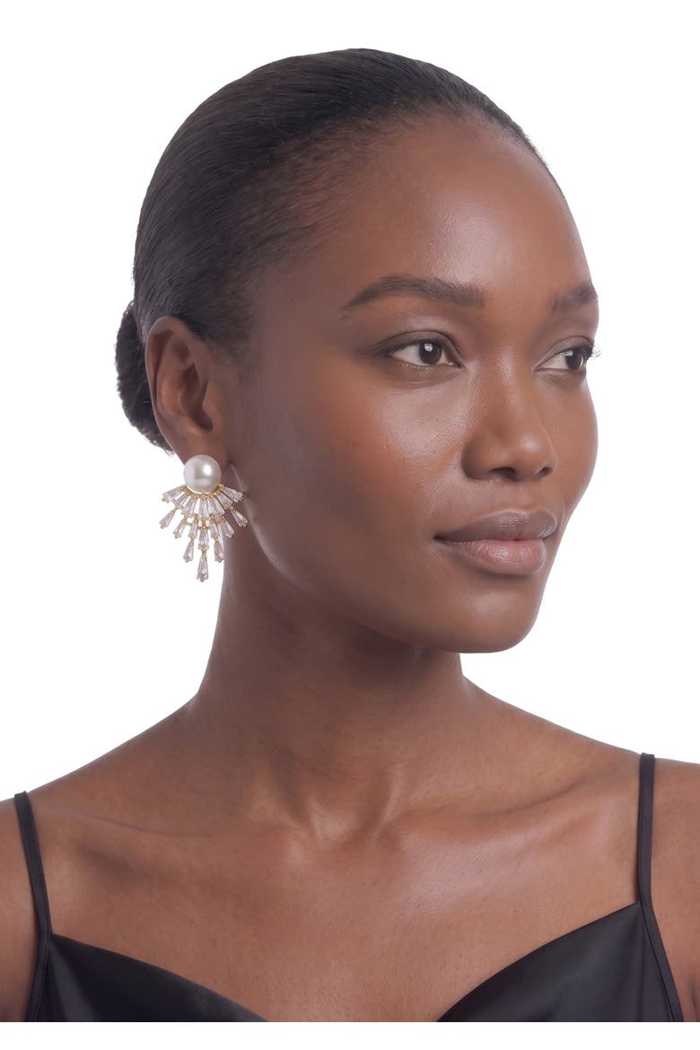 Ritika Pearl Studs, Alternate, color, Gold