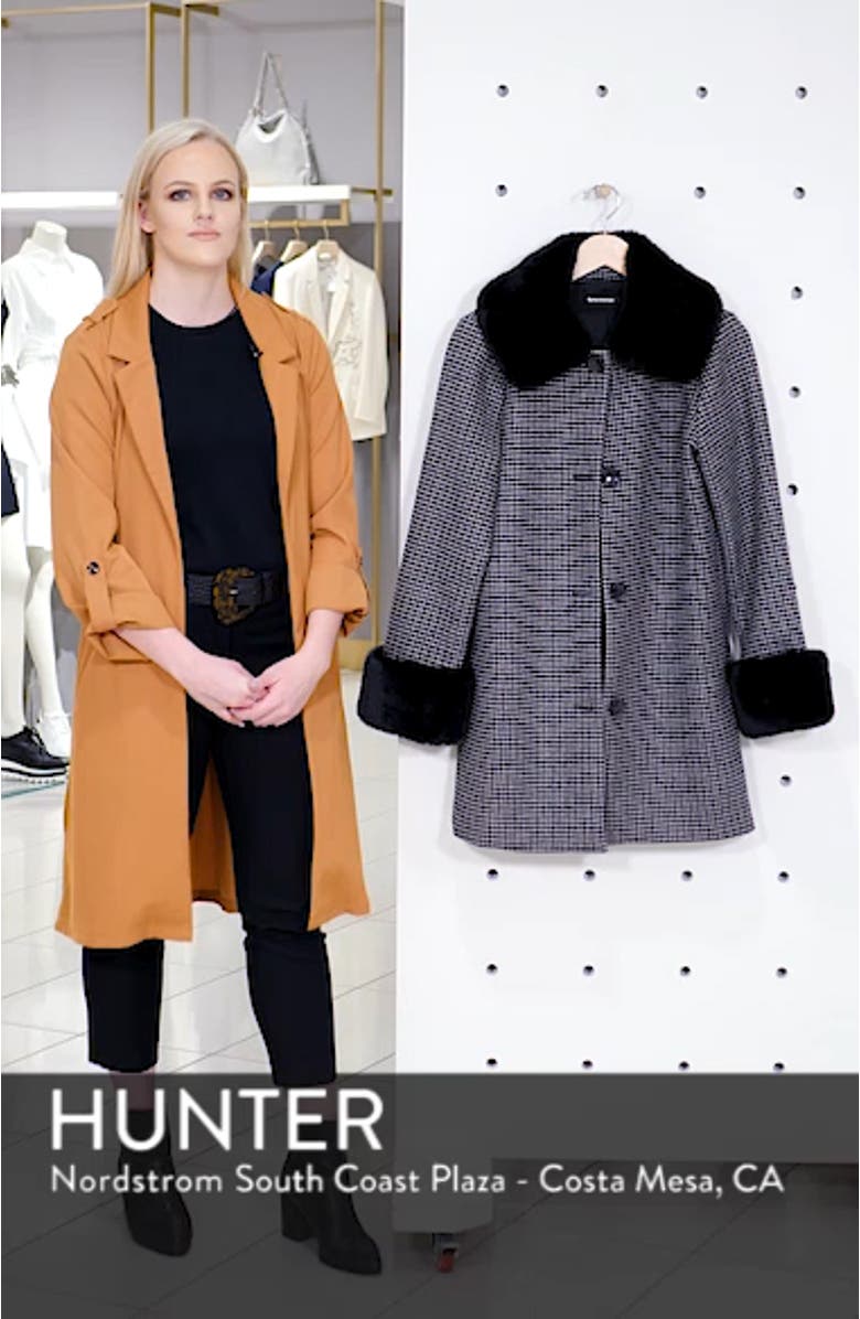 Lucille Faux Fur Trim Coat, sales video thumbnail