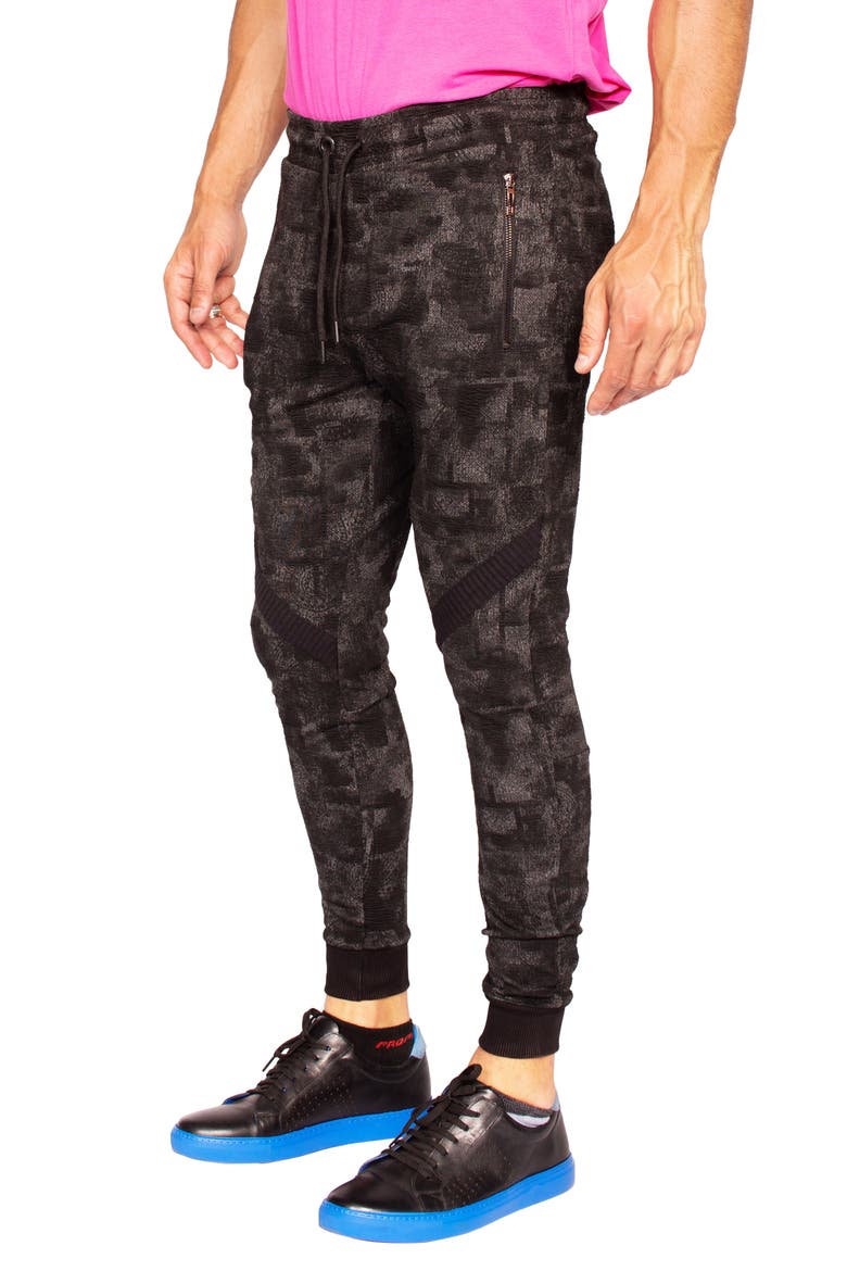 Camo Drawstring Joggers, Alternate, color, BLACK
