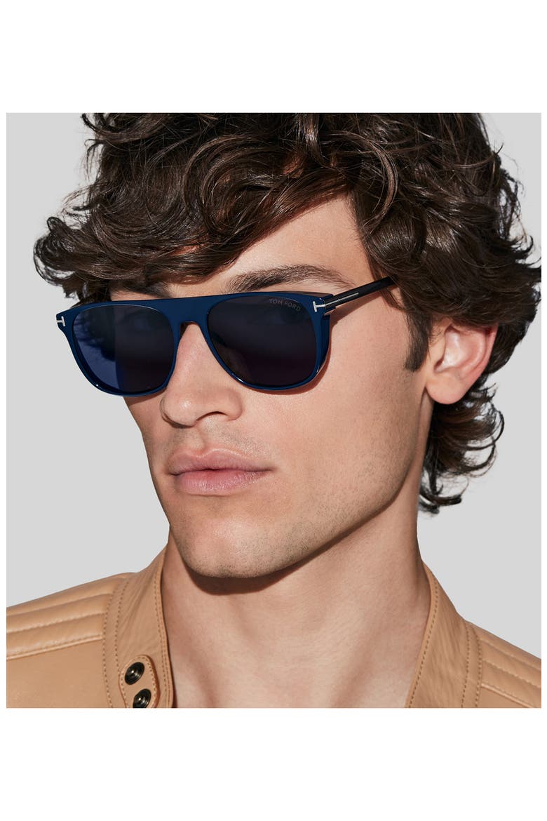 Lionel 55mm Square Sunglasses, Alternate, color, BLUO/BLUE