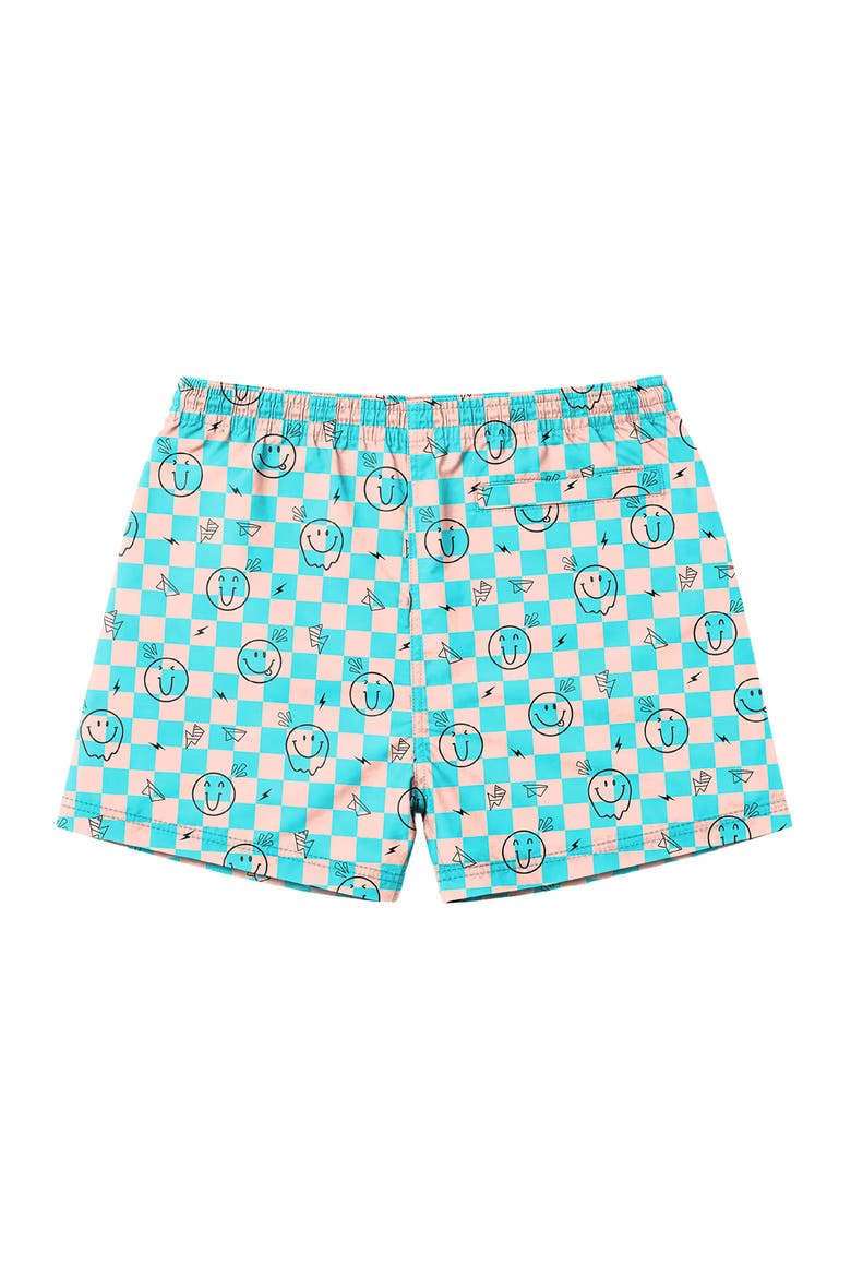 Boys Retro Smiley Print Board Shorts, Alternate, color, Multicolor