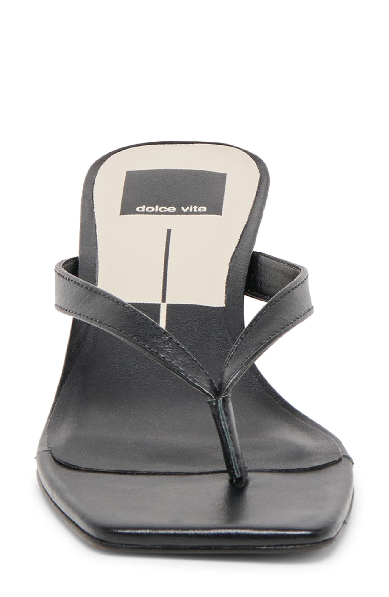 Dolce Vita Ramia Kitten Heel Flip Flop, Alternate, color, Black Leather