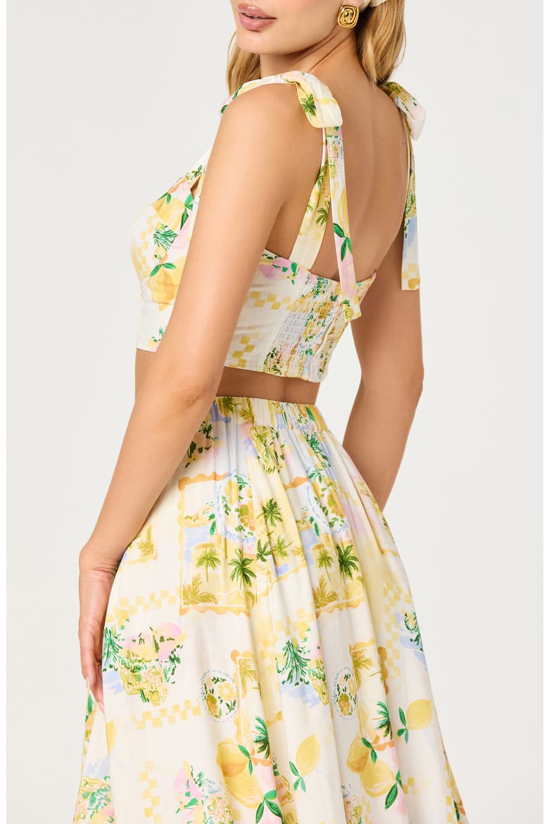 Kaleigh Tropical Print Crop Top, Alternate, color, LEMON PARADISE
