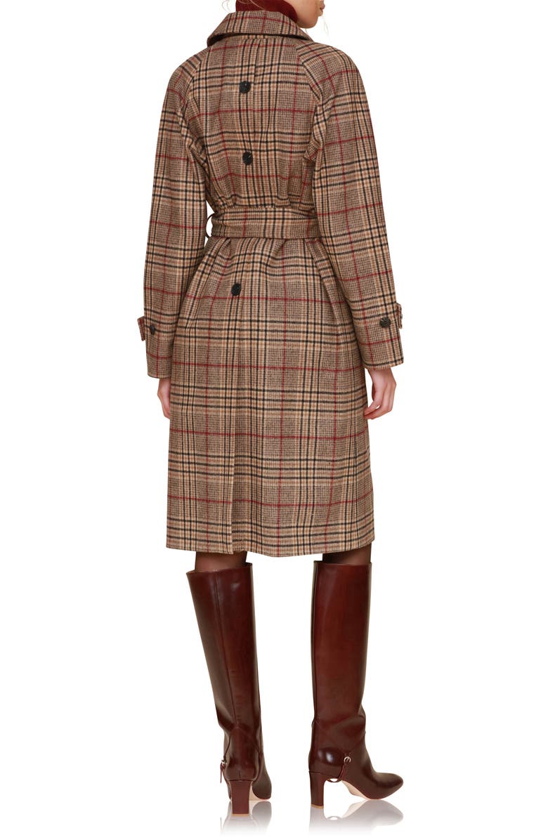 Avec Les Filles Plaid Belted Longline Coat, Alternate, color,