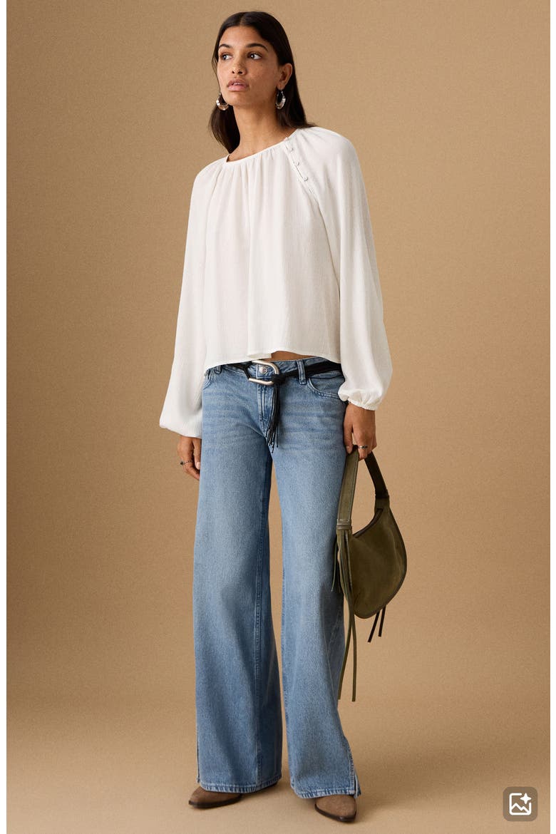 Metallic Raglan Sleeve Top, Alternate, color, OFF WHITE