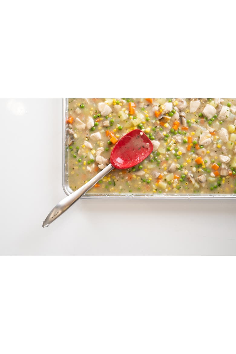 Silicone Spoon, 11-Inch, Red, Alternate, color, Red