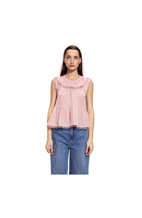 Cynthia Rowley Annabelle Sleeveless Blouse In Pink