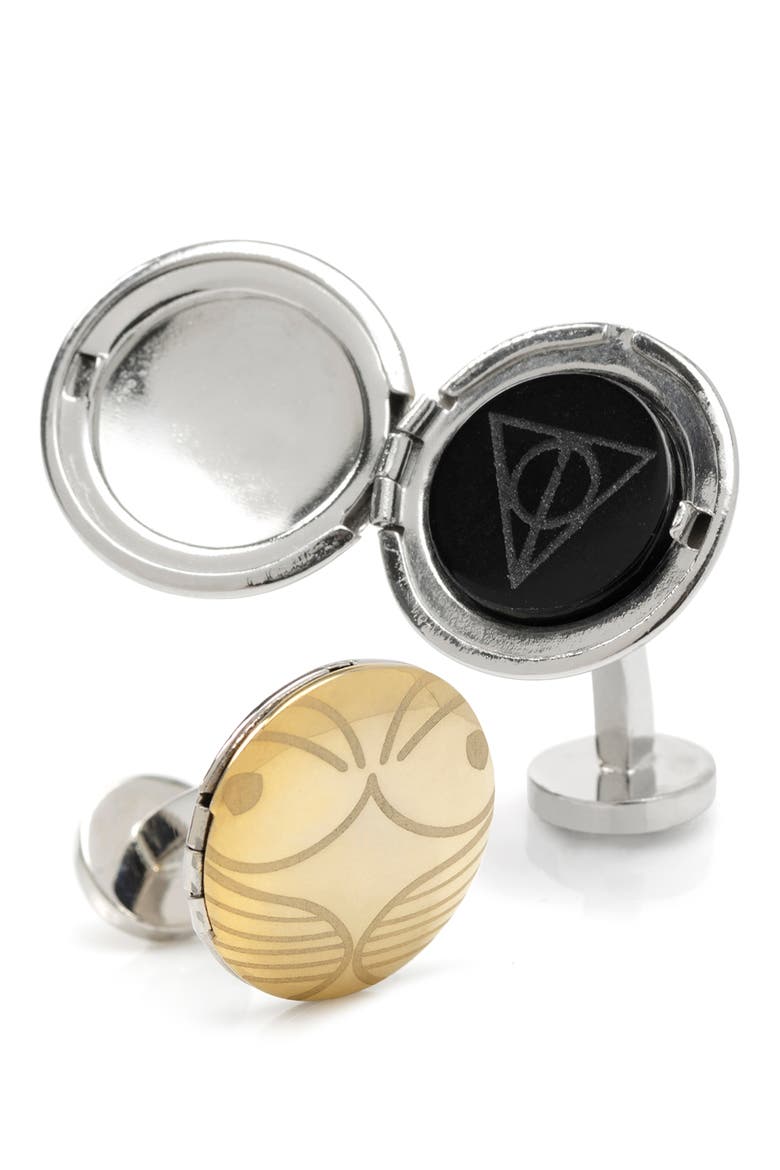 Golden Snitch Cuff Links, Alternate, color, GOLD