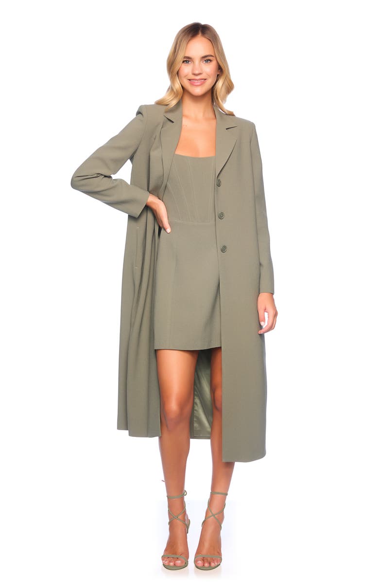 Susana Monaco Pebble Strapless Corset Minidress, Alternate, color, Slate