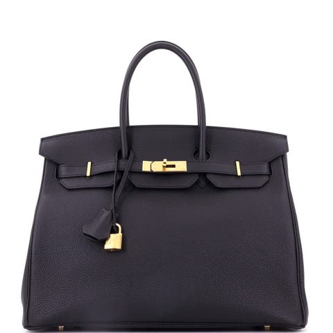 Birkin Handbag Black Togo With Gold Hardware 35