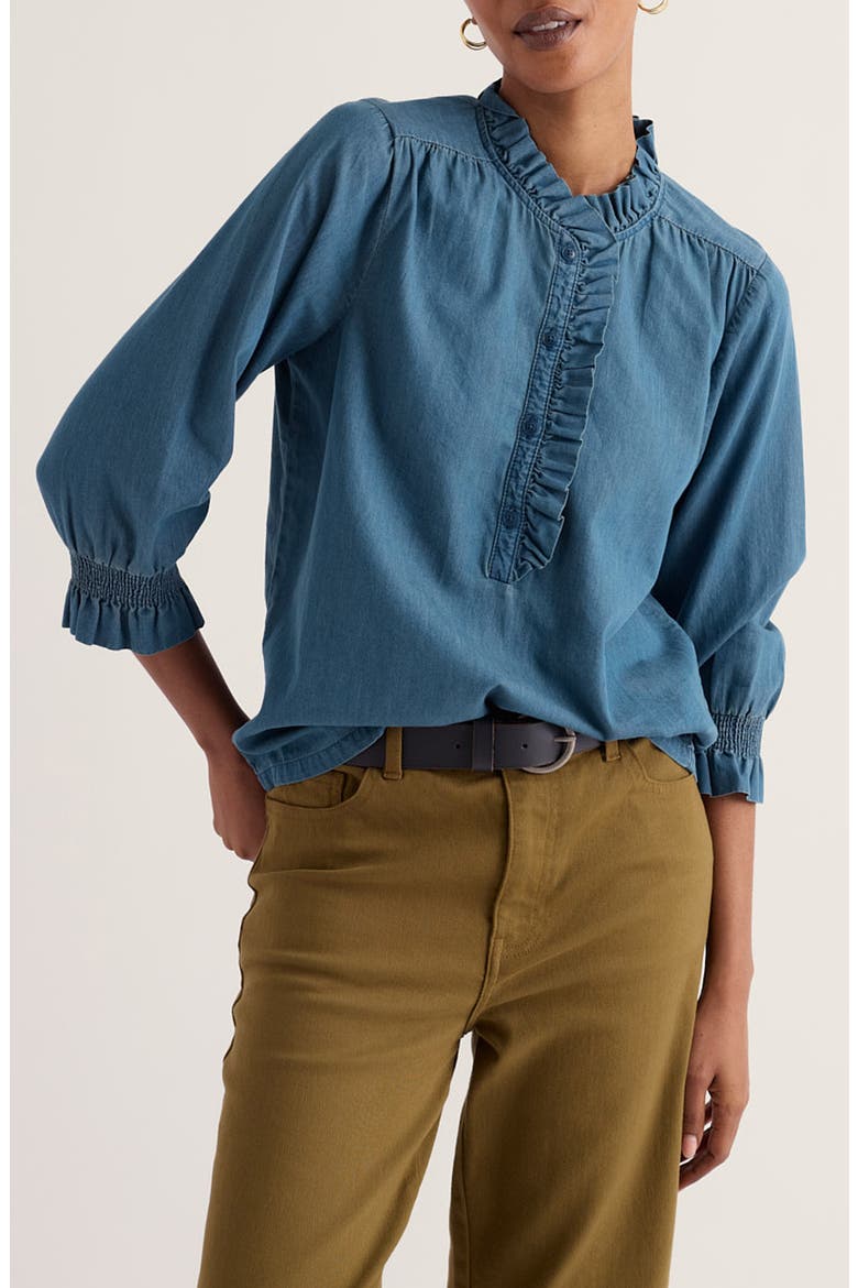 Feather Star Organic Cotton Top, Main, color, MID WASH INDIGO